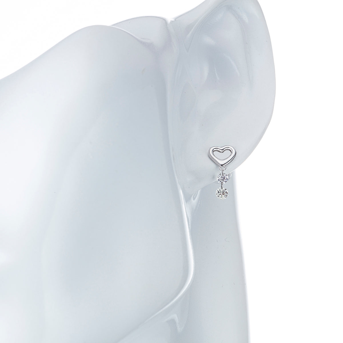 プラチナ ダイヤ ハートモチーフ ピアス– 美精La（ミセラ）